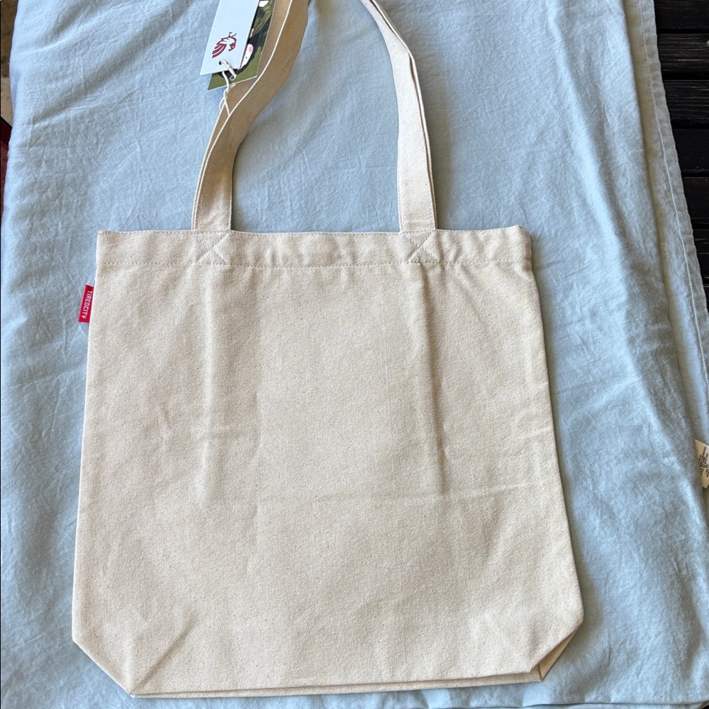 Canvas Tote Bag with Painted Girl Illustration - Cream - Picture 2 of 7